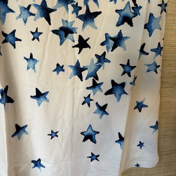 D&Co Tank Top Sz XXS Jersey Scoop Neck White Stars A500009 - Picture 5 of 7